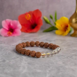 5 Mukhi Rudraksha Bracelet With Crystals