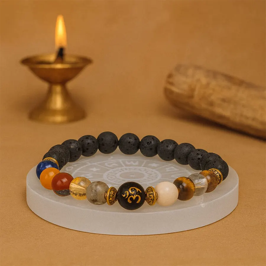 Navgraha Bracelet with Selenite Plate